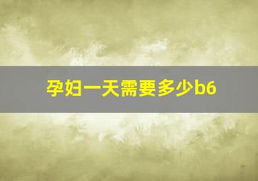 孕妇一天需要多少b6