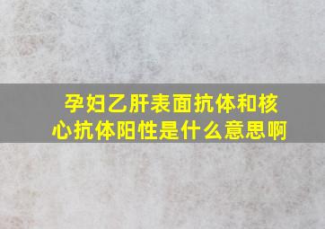 孕妇乙肝表面抗体和核心抗体阳性是什么意思啊