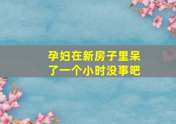 孕妇在新房子里呆了一个小时没事吧