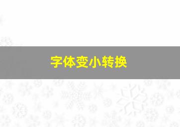 字体变小转换