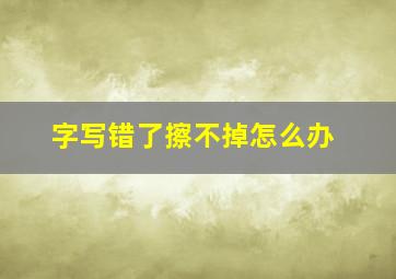 字写错了擦不掉怎么办