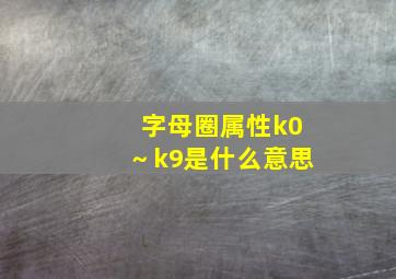 字母圈属性k0～k9是什么意思