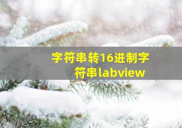 字符串转16进制字符串labview