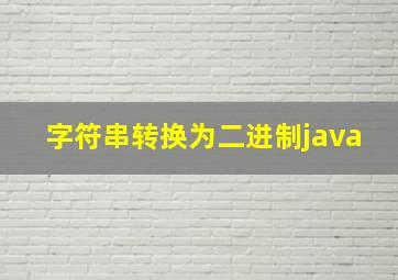 字符串转换为二进制java