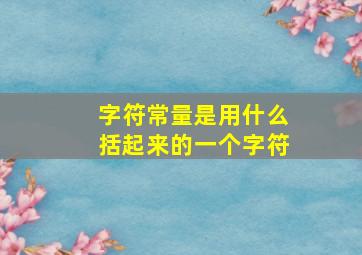 字符常量是用什么括起来的一个字符