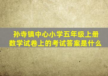 孙寺镇中心小学五年级上册数学试卷上的考试答案是什么