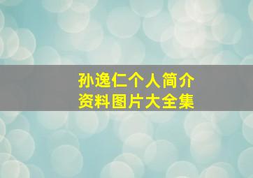 孙逸仁个人简介资料图片大全集