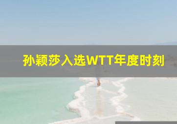 孙颖莎入选WTT年度时刻