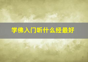 学佛入门听什么经最好