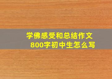 学佛感受和总结作文800字初中生怎么写