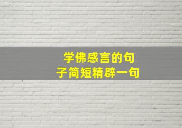 学佛感言的句子简短精辟一句