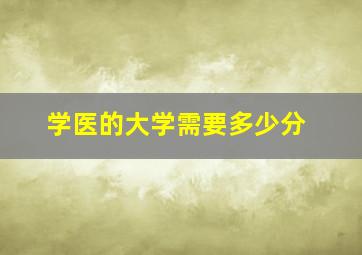 学医的大学需要多少分