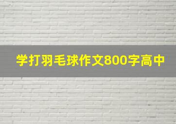 学打羽毛球作文800字高中