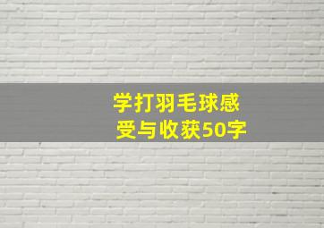 学打羽毛球感受与收获50字