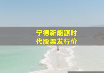 宁德新能源时代股票发行价