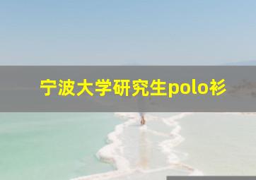 宁波大学研究生polo衫