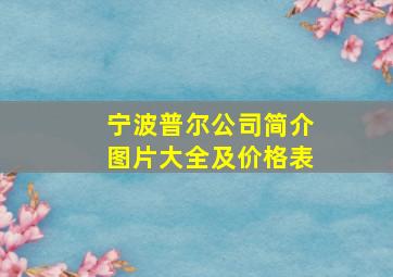 宁波普尔公司简介图片大全及价格表