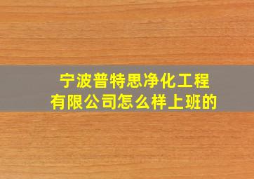 宁波普特思净化工程有限公司怎么样上班的