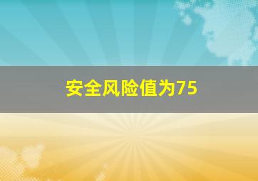 安全风险值为75