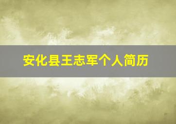 安化县王志军个人简历