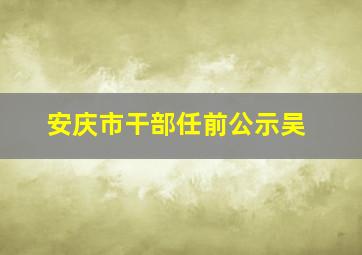 安庆市干部任前公示吴