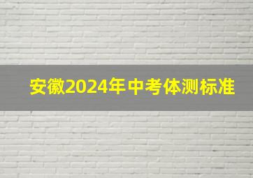 安徽2024年中考体测标准