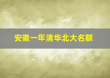 安徽一年清华北大名额