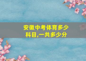 安徽中考体育多少科目,一共多少分