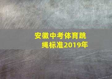 安徽中考体育跳绳标准2019年