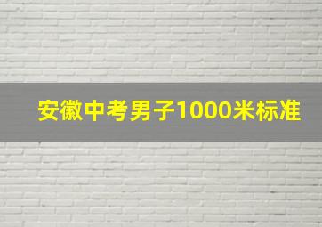 安徽中考男子1000米标准