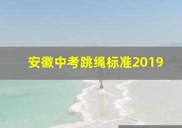 安徽中考跳绳标准2019