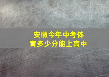 安徽今年中考体育多少分能上高中