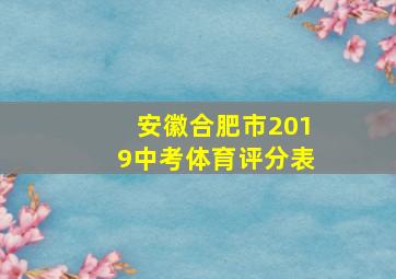 安徽合肥市2019中考体育评分表