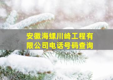 安徽海螺川崎工程有限公司电话号码查询