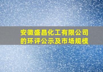 安徽盛昌化工有限公司的环评公示及市场规模