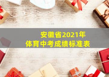 安徽省2021年体育中考成绩标准表