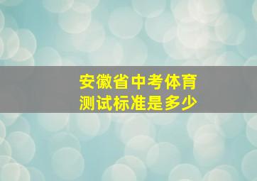 安徽省中考体育测试标准是多少