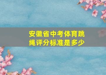 安徽省中考体育跳绳评分标准是多少