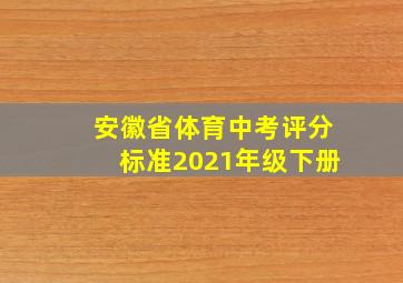 安徽省体育中考评分标准2021年级下册