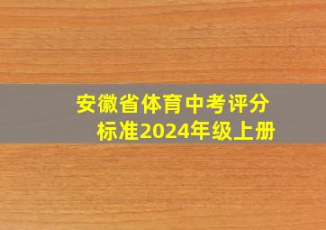 安徽省体育中考评分标准2024年级上册