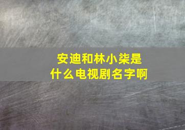 安迪和林小柒是什么电视剧名字啊