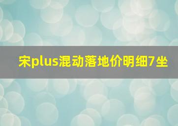 宋plus混动落地价明细7坐