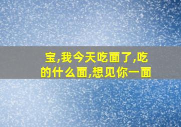 宝,我今天吃面了,吃的什么面,想见你一面