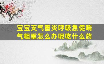 宝宝支气管炎呼吸急促喘气粗重怎么办呢吃什么药