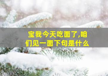 宝我今天吃面了,咱们见一面下句是什么