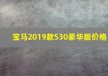 宝马2019款530豪华版价格