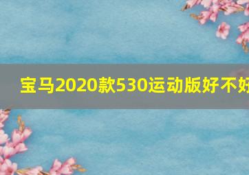 宝马2020款530运动版好不好