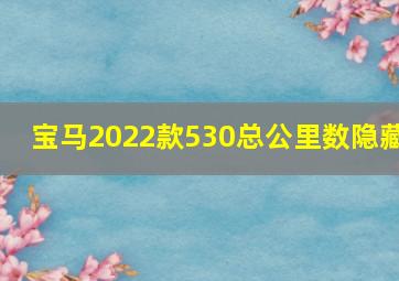 宝马2022款530总公里数隐藏