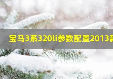 宝马3系320li参数配置2013款