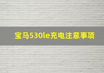 宝马530le充电注意事项